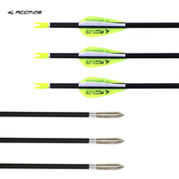 Flèches de chasse ACCMOS 40T en carbone pur, ID 3,2 mm, spine 0,009 pouces, 350-1000, 32 pouces