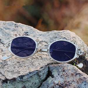 Lunettes de soleil steampunk vintage pour hommes et femmes, monture en métal, UV400, petites lunettes ovales, mode 2020 - Product Image 3
