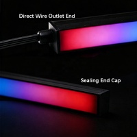 Bande LED RGBIC noire à commande directe d'usine, couleurs de rêve adressables, étanche IP67, montage encastré pour usage intérieur et extérieur