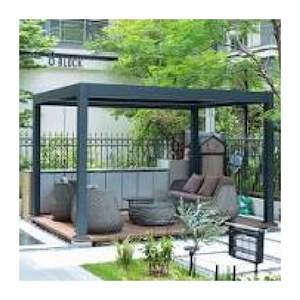 Pergola impermeabile feritoie telecomando motorizzato Gazebo da esterno <span class=keywords><strong>di</strong></span> alta qualità Pergola in alluminio casetta da giardino - Product Image 4