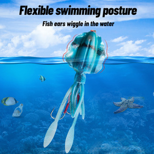 Leurre souple Yajie en forme de calamar 15cm 60g, lumineux UV, pour la pêche en mer, jig biomimétique, appât de fond pour poissons d'eau salée - Product Image 5