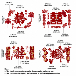Set Decorativo da Parete Rosso per Matrimonio, Kit per Sfondo Soggiorno Nuziale, Decorazioni per Camera da Letto e Soggiorno, Accessori per Feste - Product Image 6