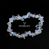 Langyue Bracelet à breloques de haute qualité pour femmes Pierre précieuse naturelle Corde élastique Vente en gros Bracelet en pierre opale irrégulière Gravier