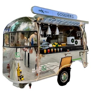 Remorque en fibre de verre galvanisée de qualité supérieure, 4 roues, entièrement équipée, pour la vente de glaces et de snacks de rue, service quotidien - Product Image 6
