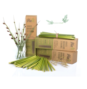 Pailles à boire en herbe écologiques du Vietnam, matériau naturel de haute qualité, longueur 200 mm, diamètre intérieur 12 mm, vente en gros Eco2go - Product Image 1