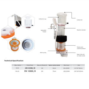 Nicro-écumeur de protéines d'aquarium rouge star, DC24V, DCSQ70/sq90, eau salée, réservoir d'eau de mer, récifal de coraux avec filtre à bulles - Product Image 4