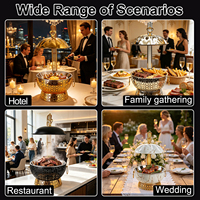 8L Edelstahl Runder Chafing Dish Buffet-Speisenwärmer mit Hängedeckel für Hotel, Restaurant, Catering, Hochzeit, Party, Bankett