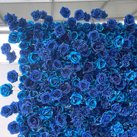 Panel bunga latar belakang fotografi Baby Shower latar belakang dinding bunga biru Royal untuk dekorasi pesta ulang tahun pernikahan