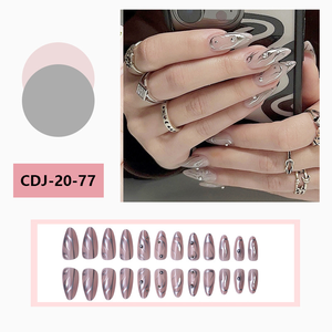 <span class=keywords><strong>Uñas</strong></span> Postizas Plateadas con Diseño <span class=keywords><strong>de</strong></span> <span class=keywords><strong>Llama</strong></span>, Adornadas con Pedrería, con Brillo y Patrón <span class=keywords><strong>de</strong></span> <span class=keywords><strong>Fuego</strong></span>, para Uso Diario - Product Image 2