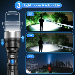 Lampe torche rechargeable Type-C en alliage d'aluminium, zoomable, 30W, LED puissante, longue portée, pour la randonnée et les activités de plein air - Product Image 3