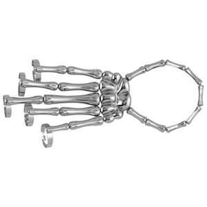 Pulseras de Calavera Metálicas, Joyería de Estilo Gótico, Acero Inoxidable, Ajustables, Pulseras de Hueso de Mano, Estilo Punk para Mujer - Product Image 2