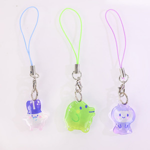 Tùy Chỉnh Hai Mặt UV In Epoxy Acrylic Điện Thoại Keychain Long Lanh Bột Nhựa Phim Hoạt Hình Phong Cách Điện Thoại Quyến Rũ Với Dây Đeo Đầy Màu Sắc - Product Image 6