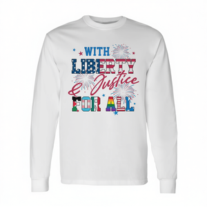T-shirt à manches longues avec inscription « Liberté et justice pour tous LGBT » - Product Image 2