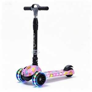 Patinete de 3 Ruedas para Niños, Azul, Altura Ajustable, con Ruedas Luminosas, Cuerpo de Plástico, Freno Trasero, para Niños de 3 a 6 Años, Uso en Exteriores - Product Image 5