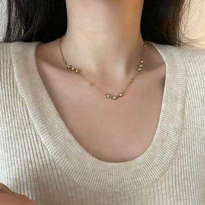 Round Zircon Bead Necklace Exquisite Zircon <b>Bracelet</b> Stainless Steel Light Luxury Jewelry <b>Sets</b> for Women - Product Image 3