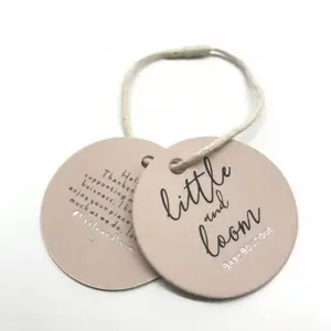 Custom made Clothing circular shape hang tag label for wedding/party/birthday heart price round coated paper tag