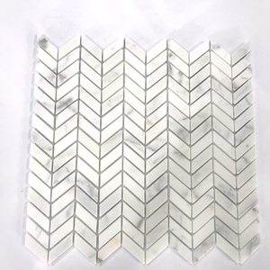 Chúc may mắn đá calacatta Vàng xương cá hình dạng khảm đá cẩm thạch cho nhà bếp và phòng tắm tường sàn gạch - Product Image 1