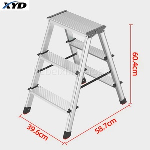 Escalera moderna <span class=keywords><strong>de</strong></span> <span class=keywords><strong>hierro</strong></span> plegable <span class=keywords><strong>de</strong></span> aluminio grueso <span class=keywords><strong>de</strong></span> 2 escalones, escalera <span class=keywords><strong>de</strong></span> espiga interior antideslizante para cocina, apartamento, taller escolar - Product Image 1