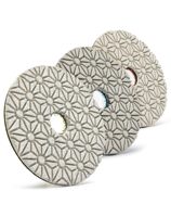 Tampons de polissage diamantés pour utilisation humide et sèche pour granit, marbre, pierre, béton, carrelage, céramique, sol, 100 mm, 3 étapes avec polissage lisse