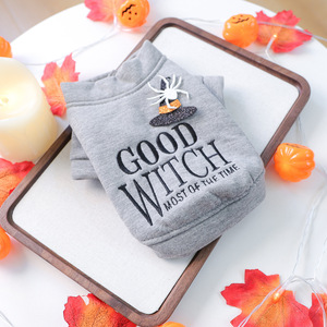 Ropa para Mascotas PETCIRCLE, Sudadera de Halloween con Bordado de Letras de Bruja Buena para Perros Pequeños y Cachorros, Otoño/Invierno - Product Image 3