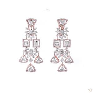 Stunning Gold Diamond <b>Earrings</b> for Women Luxury <b>Fine</b> Jewelry Elegant Designer Fashion <b>Earrings</b> for Daily Wear - Product Image 3