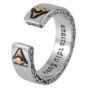 yunnique Men's Pyramid Open <b>Ring</b> Steel Color Geometric Design Gift Jewelry - Product Image 5