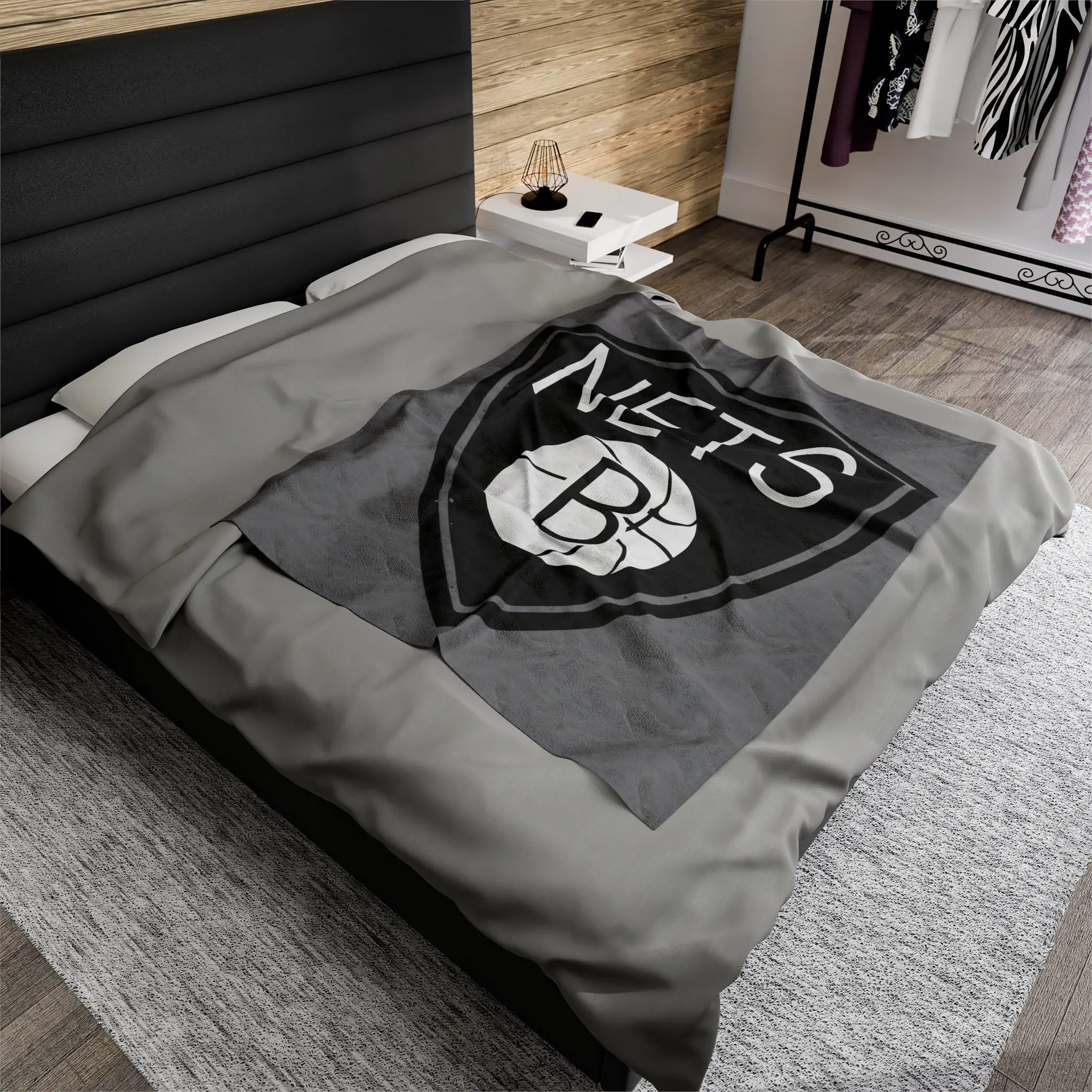 Winter Super Soft Brooklyn Nets Plüsch decke Doppelbett Benutzer definierte 3D-gedruckte Fleece decken