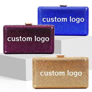 Clutch scintillante personalizzato per amanti regalo da donna Glitter borsa di lusso per matrimoni formale strass borsa da sera - Product Image 1