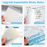 Blocs-notes adhésifs extensibles créatifs en PET 75x90mm, transparents, lignés et quadrillés, pour étudiants, bureau et études, Australie