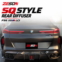 Diffuseur de pare-chocs arrière en fibre de carbone véritable style S pour BMW F96 X6M LCI Competition 2024-2026
