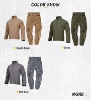 No Brand Hommes Haute Performance Tactique Uinform Formation Uniforme Premium Stand Collar Chasse Randonnée Costume Ensemble