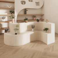 Étagère de présentation pliable en papier kraft avec design Art Déco, fonction de rangement pour les événements de boutique, taille personnalisée