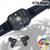 Jam Tangan Pintar HD 2-in-1 Buds TWS Lintas Batas Baru Android IOS Dapat Melakukan Panggilan Monitor Detak Jantung Saat Olahraga Layar IPS Persegi Silikon