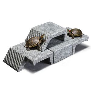 Natural Stone Turtle Climbing Frame Ladder Basking Platform Garden Ornament Weather Resistant Irregular Shape Freestanding - Product Image 5