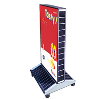 Boîte lumineuse LED extérieure en alliage d'aluminium solaire haute luminosité résistante aux intempéries pour la publicité des magasins de téléphonie