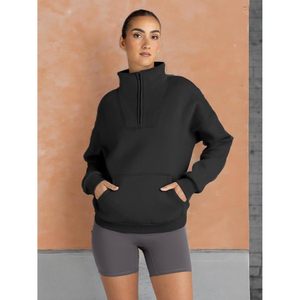 Sweats à capuche surdimensionnés personnalisés pour femmes Queen Collection automne/hiver 2025 quart demi fermeture éclair pull sweats polaire vestes XS - Product Image 5