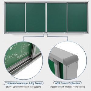 <span class=keywords><strong>Grand</strong></span> <span class=keywords><strong>tableau</strong></span> noir vert coulissant magnétique pour l'école, la salle de classe, l'enseignement, avec cadre en aluminium, taille personnalisée, écologique - Product Image 5