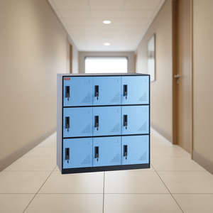 Vevor Armoire Métallique à 9 Portes, Capacité 66 lbs, Bleue, Organisateur de Rangement Autonome pour Bureau, Garage et Maison - Product Image 2