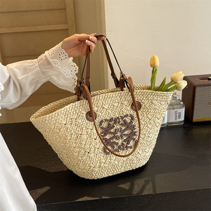 Bolso <span class=keywords><strong>de</strong></span> mano tejido <span class=keywords><strong>de</strong></span> paja a la moda <span class=keywords><strong>de</strong></span> verano para mujer, bolso <span class=keywords><strong>de</strong></span> gran capacidad, lona <span class=keywords><strong>de</strong></span> plástico para vacaciones en la <span class=keywords><strong>playa</strong></span> para bolso <span class=keywords><strong>de</strong></span> ganchillo - Product Image 5
