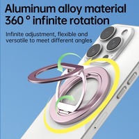 Support de téléphone magnétique à double anneau, usinage de précision CNC en métal, rotation infinie à 360°, réglage multi-angles, aimant puissant N52