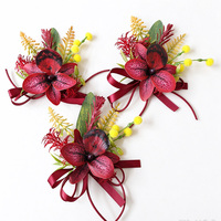 Broche Fleur Artificielle Orchidée Araignée Faite à la Main, Boutonnière de Marié, Corsage pour Mariage, Remise de Diplôme, Fête des Mères, Style Européen