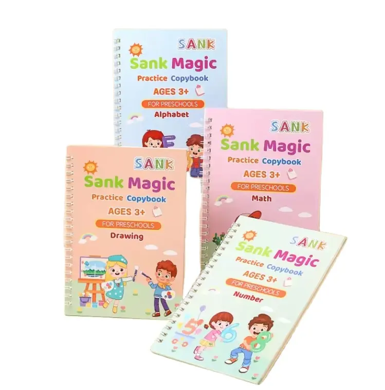 Reliure en spirale livre d'écriture magique personnalisé enfants a coulé livre magique avec stylo