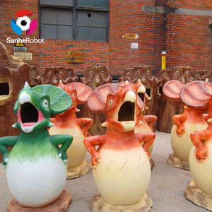 Cơ Sở Đường Phố Không Thấm Nước 1.2M Trang Trí Nhuộm FRP/GRP Khủng Long Treo Tường Ngoài Trời Thùng Rác/Thùng Rác Có Thể - Product Image 6