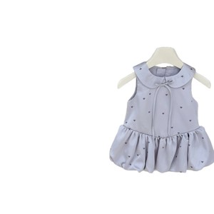 Child Star Circle Girls Sleeveless Dress Purple Heart Pattern Breathable Summer Wear - Product Image 5