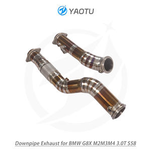 Tubo de <span class=keywords><strong>Escape</strong></span> Recto de Aleación de Titanio YT para BMW M3/M4 G8X 3.0T, Sistema de <span class=keywords><strong>Escape</strong></span> de Flujo <span class=keywords><strong>Libre</strong></span>, Chapado en Oro Horneado - Product Image 4