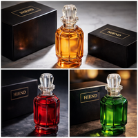 Flacon de parfum en verre cristal facetté personnalisé 50/100 ml, flacon de parfum octogonal de luxe vide avec boîte pour emballage de marque OEM