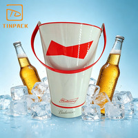 Cubo de Hielo de Hojalata Personalizado al por Mayor con Asa y Abrebotellas, Gran Capacidad para Cerveza, Ideal para Bares, Fiestas y Bebidas Frías al Aire Libre