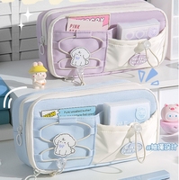 Grande trousse à crayons grande capacité, boîte de rangement, sac de rangement, couleurs mélangées, matériau Dylon, pochette pour marqueurs, stylos pour le collège et le bureau