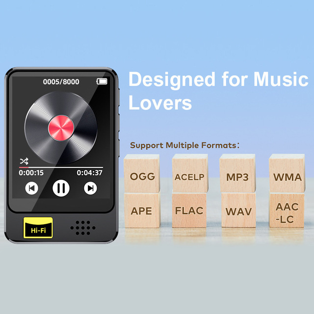MP3-10 MP3 Music Player, MIini BT MP3 Music Player Touch Screen MP3 Player HiFi FM Radio Alarm Clock Recording Calendar