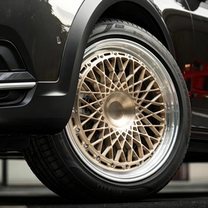 Jantes forgées rétro en deux parties en maille 6061-T6 avec lèvres usinées dorées pour Volvo BMW Audi <span class=keywords><strong>Station</strong></span> <span class=keywords><strong>Wagon</strong></span> - Product Image 3